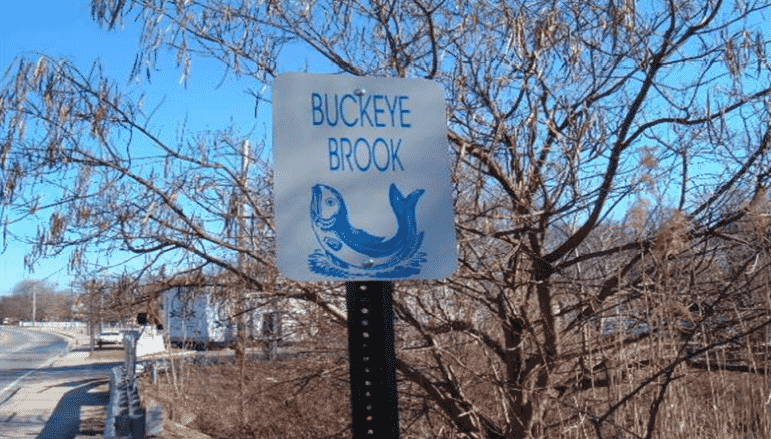 {CREDIT: Buckeye Brook Coalition] The Buckeye Brook Coalition warns of a recent sewer discharge into the watershed from a broken sewer pipe Aug. 27.