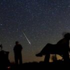 The Orionid Meteor Shower is framed by some of the brightest stars in the heavens.