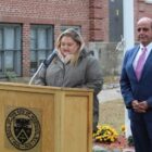 [CREDIT: Mayor Solomon's Office] Solomon joined officials including Sarah Theberge, president of the Warwick Council of PTAs, to urge support for Question 4 on the Nov. 4 ballot granting the School Department $40 million for infrastructure upgrades.