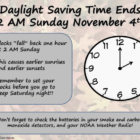 [CREDIT: NWS] Don't forget to set your clocks back an hour at 2 a.m. Sunday morning.