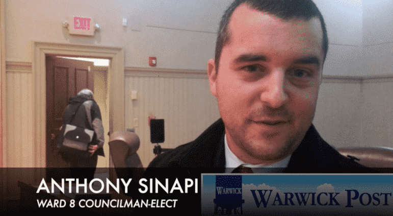 [CREDIT: Rob Borkowski] The Warwick City Council hosted City Councilmen-Elect Anthony Sinapi, Ward 8 comments on sitting in on Council meetings after the Nov. 14 meeting.