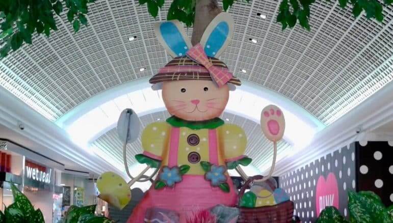 [CREDIT: Joe Hutnak] The Easter Bunny is at Warwick Mall this week.