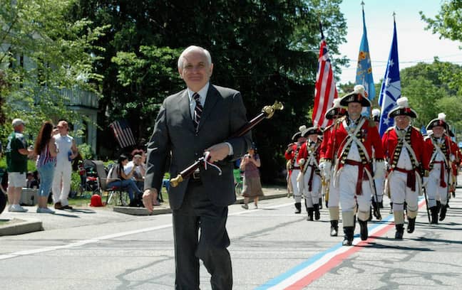[CREDIT: Rob Borkowski] U.S. Senator Jack Reed carried the mace at the head of the 2019 Gaspee Days Parade Saturday, June 8.