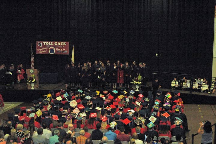  {CREDIT: Rob Borkowski] Toll Gate Class of 2019 during graduation at the CCRI field house June 6.