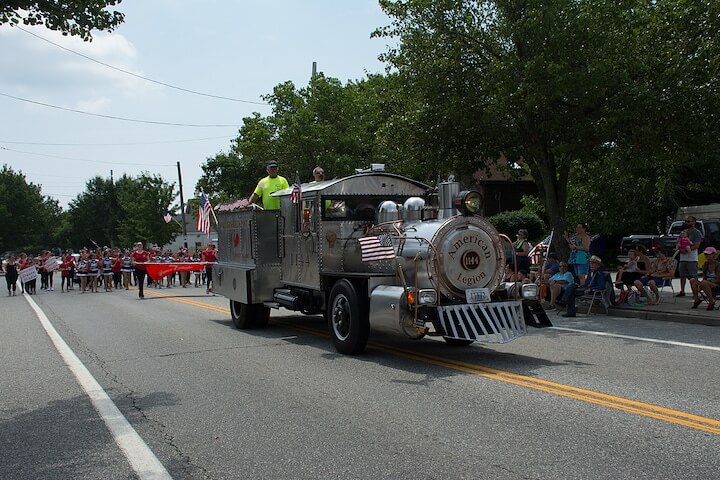 [CREDIT: Mary Carlos] William Shields Post brought their train engine to the parade July 20, 2019.
