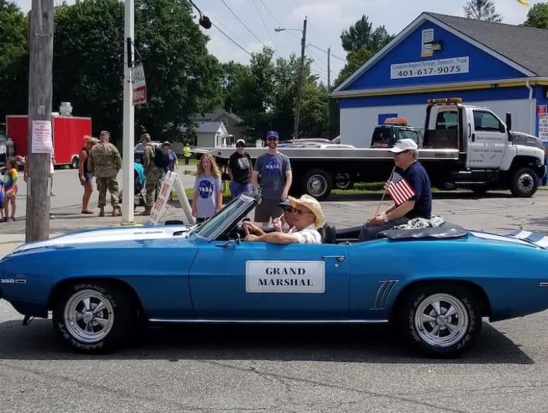 [CREDIT Jeremy Rix] Grand Marshal Astronaut Woody Spring in the July 20, 2019 Conimicut Apollo 11 Parade.