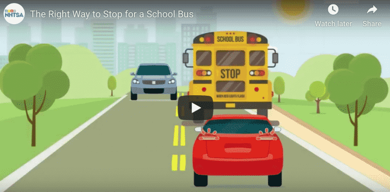 [CREDIT: NHTSA] Remember to safely stop for school buses as the back to school season nears.