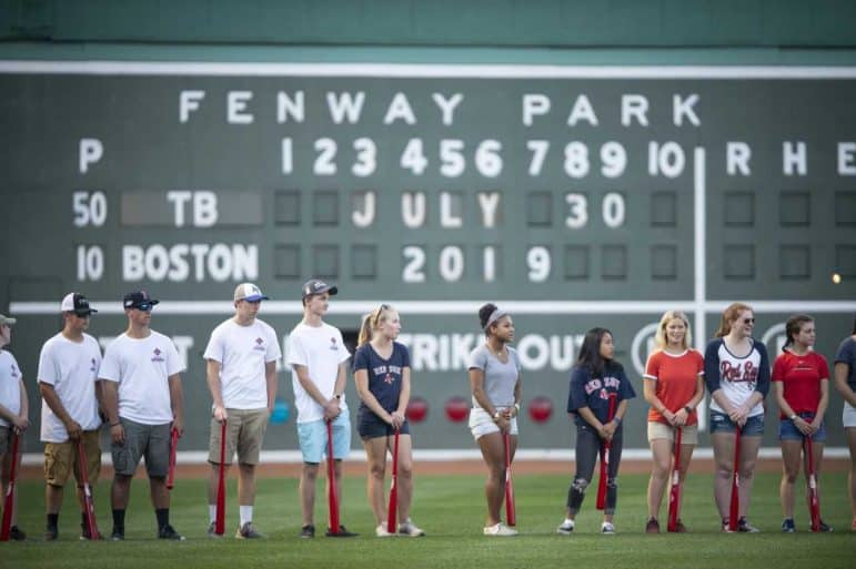 [CREDIT: Red Sox Foundation] Recipients of the 2019 Red Sox Service Scholarship were honored with $1,000 college scholarship at Fenway Park on July 30 game alongside more than 200 fellow recipients.
