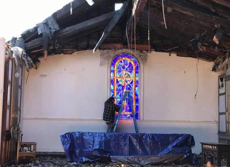 [CREDIT: Woodbury Union Church] Work began on restoring Woodbury Union Church this spring. The church was consumed by fire Thanksgiving Eve 2018. A benefit concert to aid restoration will be held at St. Benedict's, 135 Beach Ave., Warwick, RI, Sept. 22, 3 p.m. Admission is a non-perishable food donation, with a mid-show collection.
