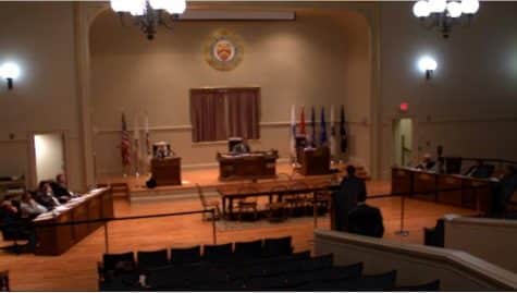 [YouTube screenshot] Warwick Chief of Staff William DePasquale (lower right) speaks at Monday night's City Council hearing.