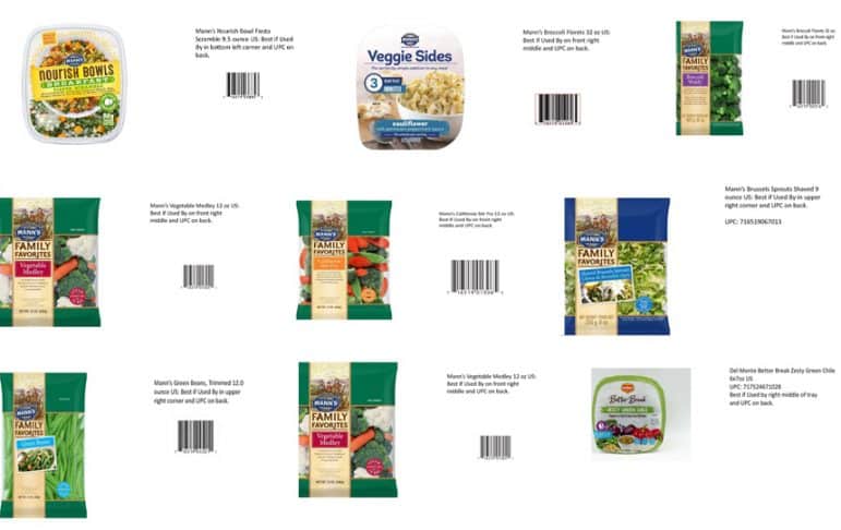 [CREDIT:Mann} Mann has recalled several of its packaged vegetable products due to a possible Listeria contamination.