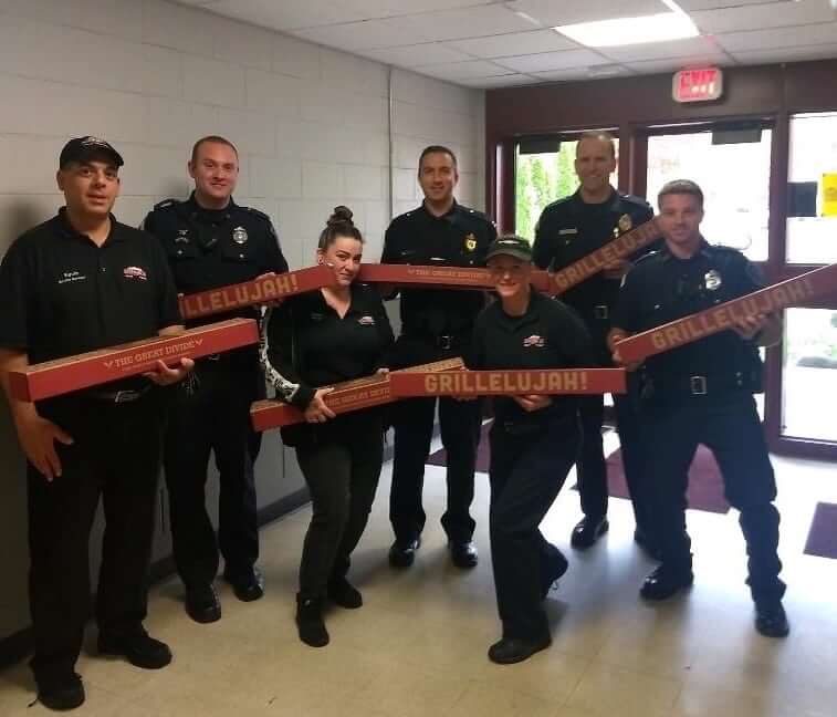 [CREDIT: D'Angelo] D'Angelo sandwich shops gifted several free sandwiches to Police departments throughout New England Oct. 29, including the Warwick Police Department.