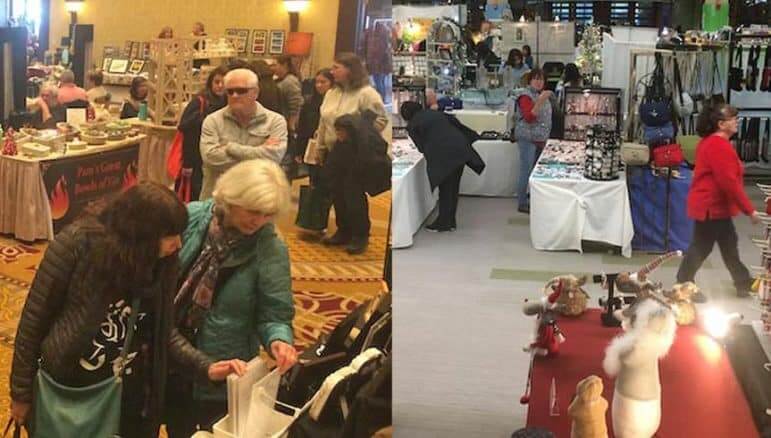 [CREDIT: Rob Borkowski] Small Business Saturday organizers and business owners reported record sales at Crowne Plaza Warwick, left, and CCRI, right on Nov. 30, 2019.