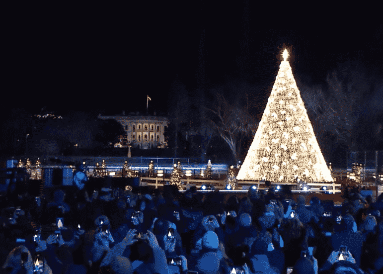 [CREDIT: Thenationaltree.org] The 2019 lighting of the national Christmas tree at the White House on Dec. 5, 2019.