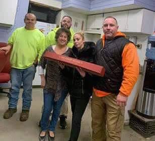 [CREDIT: D'Angelo] D'Angelo Grilled Sandwiches served a party sandwich to plow drivers at the West Warwick DPW Dec. 29.