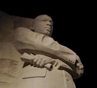 [CREDIT: Mary Carlos] Martin Luther King Jr.'s memorial in Washington D.C. By King's reckoning, the evils of racism, poverty and war were intertwined, and King was determined to oppose them all.
