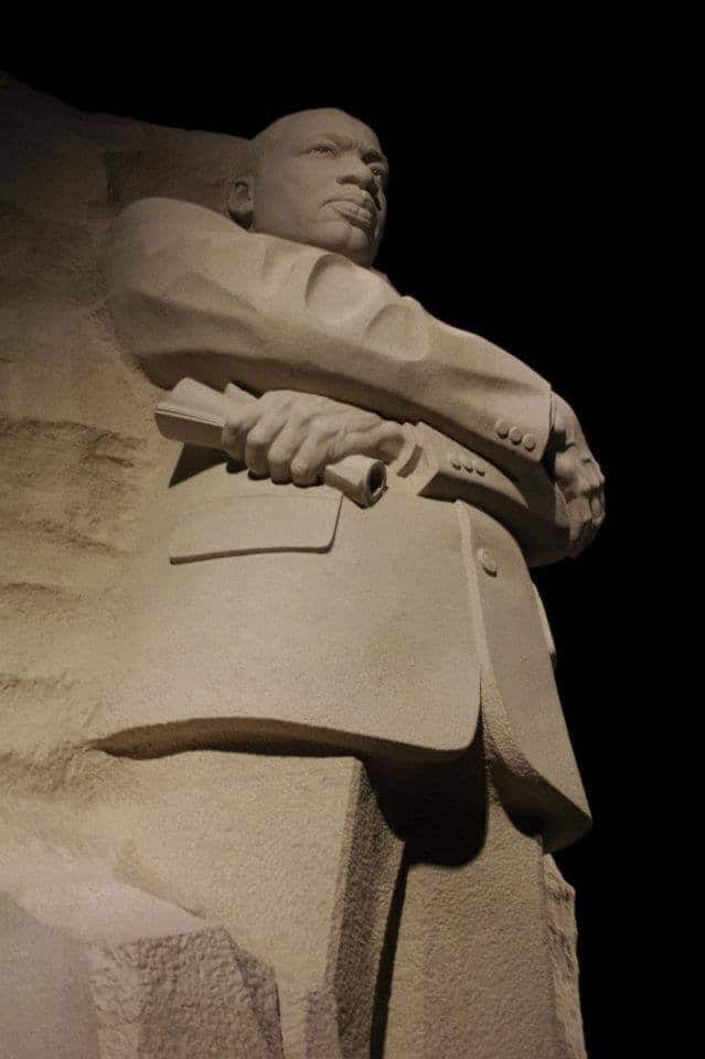 [CREDIT: Mary Carlos] Martin Luther King Jr.'s memorial in Washington D.C. By King's reckoning, the evils of racism, poverty and war were intertwined, and King was determined to oppose them all.