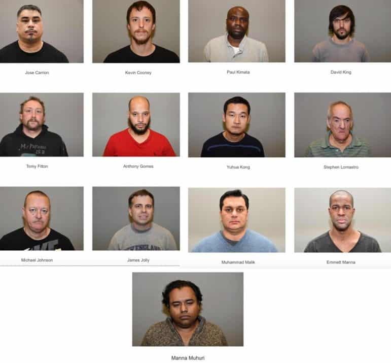 [CREDIT: RISP] RI State Police have arrested 13 men, on child exploitation charges after an undercover sting Jan. 24 through Jan. 26, 2020.