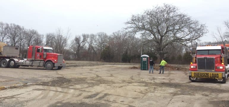 [CREDIT: Rob Borkowski] There's just a porta-potty standing at the Rhodes School property with the building demolition finished Jan. 3.