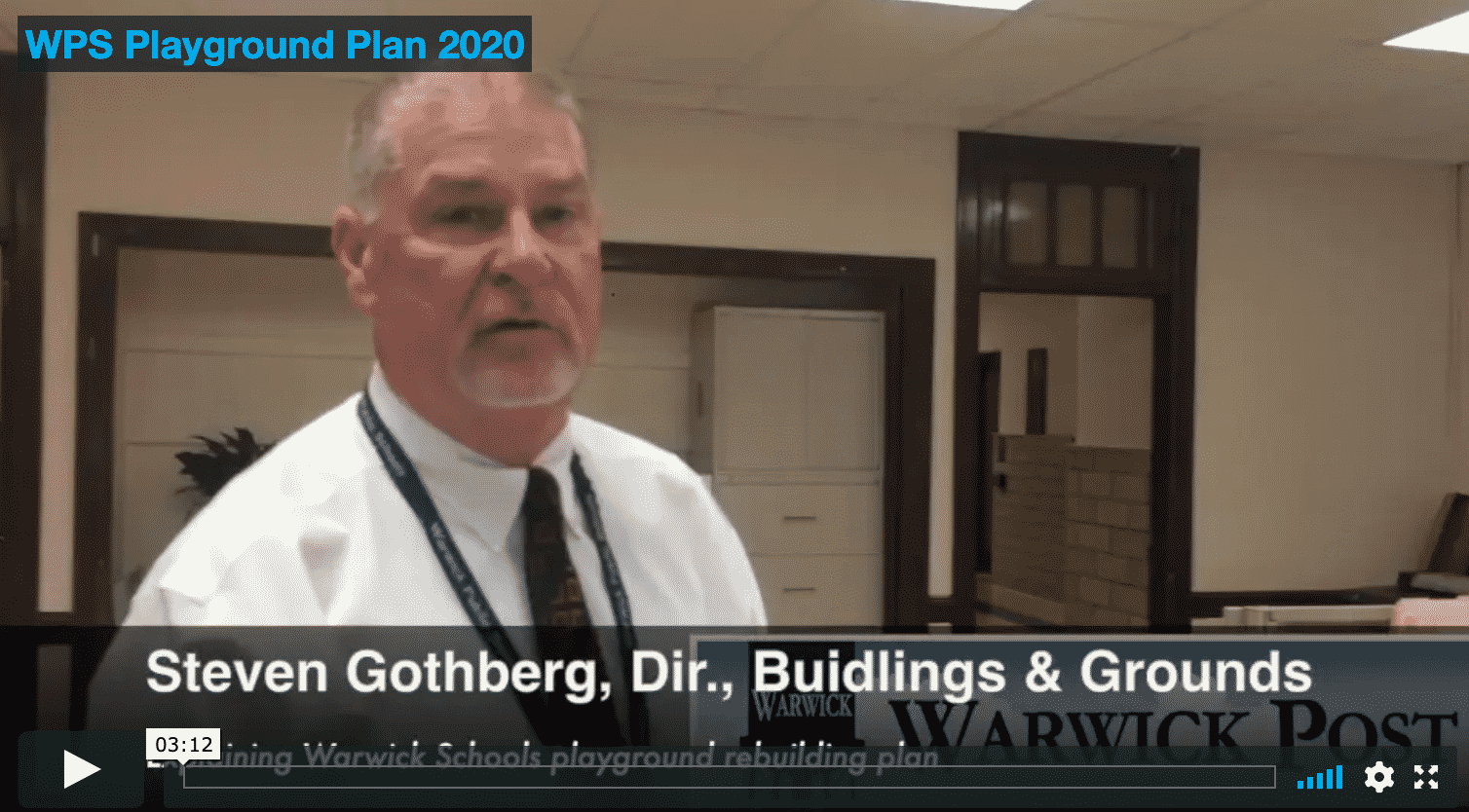 [CREDIT: Rob Borkowski] Steven Gothberg, director of buildings and grounds, talks about two upcoming playground overhauls.