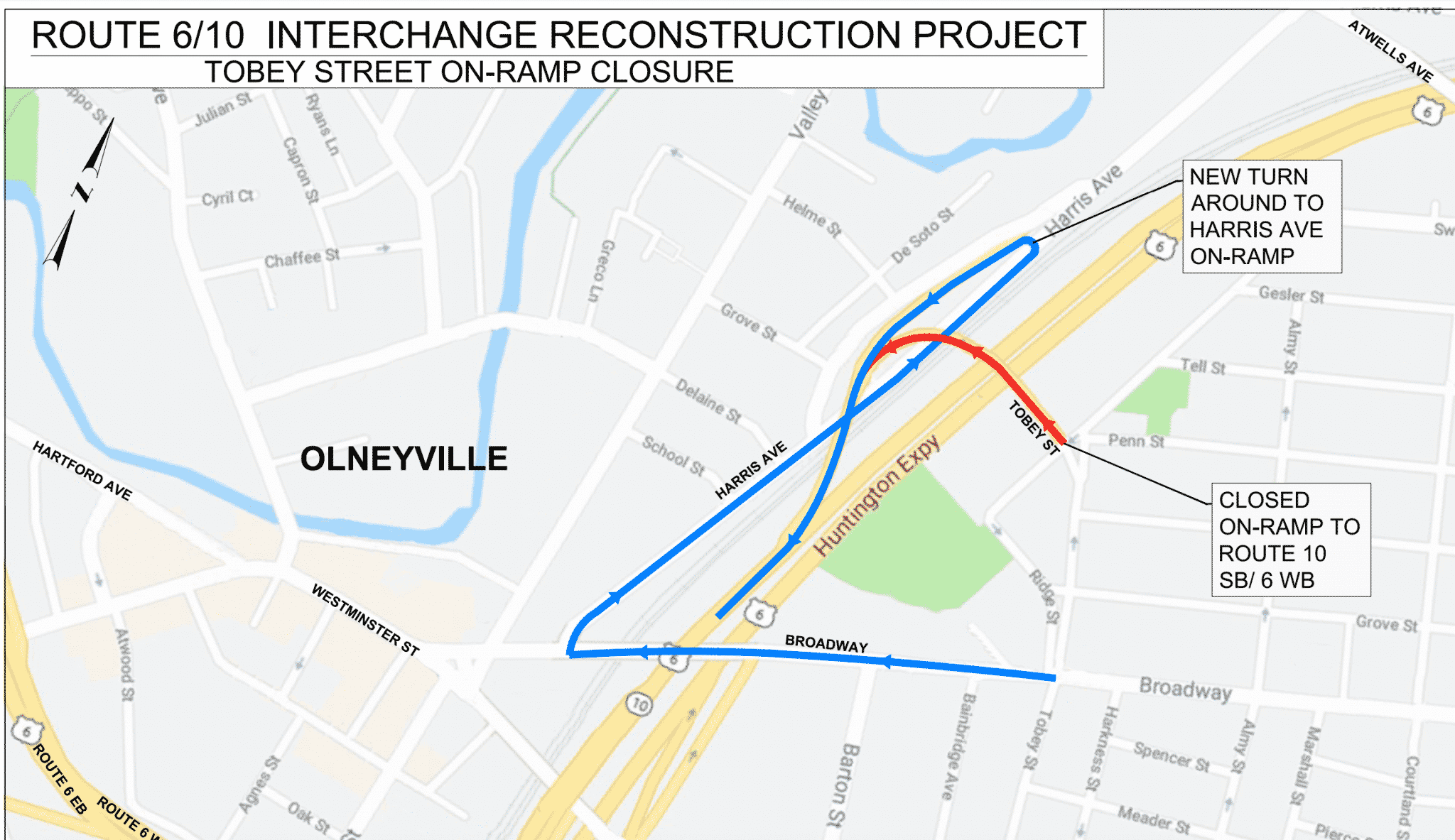 [CREDIT: RIDOT] RIDOT) will permanently close the Tobey Street on-ramp to Rte. 6 West in Providence on Tuesday, Feb. 18.