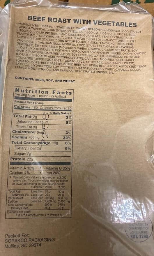 [WarwickPost Composite images courtesy WestBay Community Action]   A look at the ingredients of a MealsReady to Eat (MREs) package.