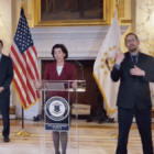 Gov. Gina Raimondo held a press conference March 23 updating the public about steps taken to limit spread of COVID-19.
