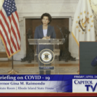Gov. Gina Raimondo held a press conference April 24, announcing continued efforts to bloster COVID-19 testing in the state.