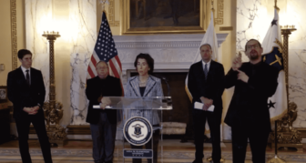 Gov. Gina Raimondo held a press conference April 1 announcing two new COVID-19 deaths, a quarantine shopping service, RIDelivers, and a bridge loan program for struggling small businesses of 10 or fewer people.