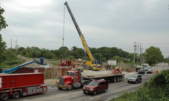 [CREDIT: Rob Borkowski] Work continues Toll Gate Road under Rte. 95. The project is expected to wrap June 6.