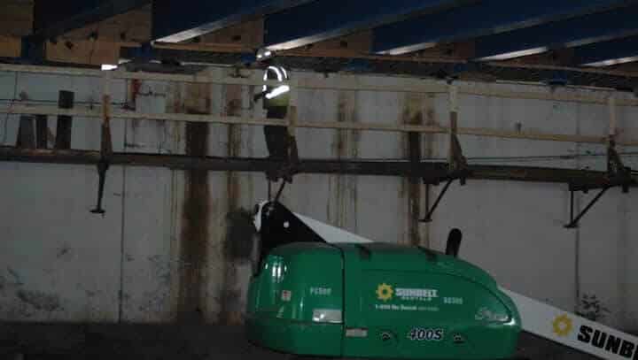 [CREDIT: Rob Borkowski] Work continues on the Toll Gate Bridge on Rte. 95. The new span was moved into place Wednesday morning.