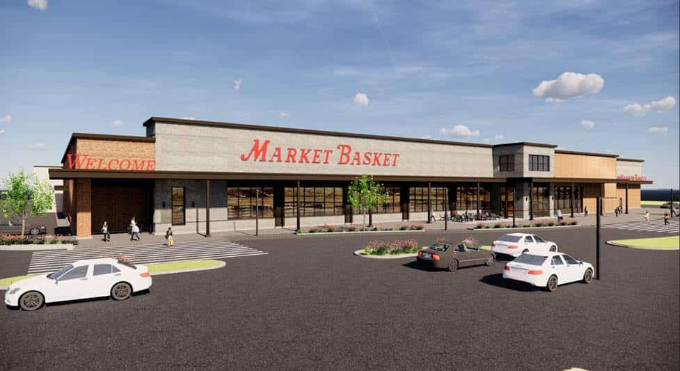 [CREDIT: Market Basket] An artist's rendering of a planned Market Basket grocery store at 25 Pace Blvd.