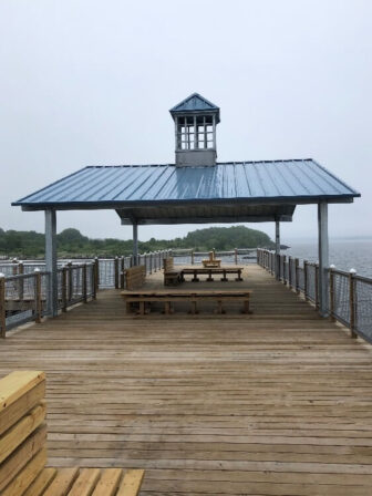 [CREDIT: DEM] The DEM and Mayor Jospeh J. Solomon opened the Rocky Point Fishing Pier July 1, 2020 with a ribbon cutting ceremony.