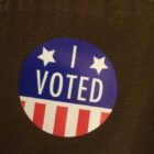 CREDIT: Rob Borkowski] An I Voted sticker from the 2016 Presidential Primary. The deadline to submit a form asking for a mail-in primary ballot is Tuesday, 4 p.m., when your form has to be delivered to the Warwick Board of Canvassers at City Hall.