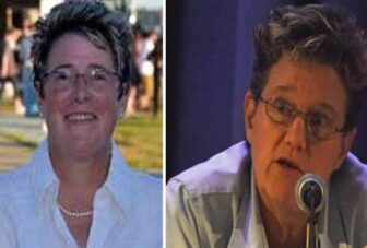 [CREDIT: Warwick Post] Warwick School Committee Vice Chair Judy Cobden has filed a restraining order against her friend Warwick School Committee Chairwoman Karen Bachus.