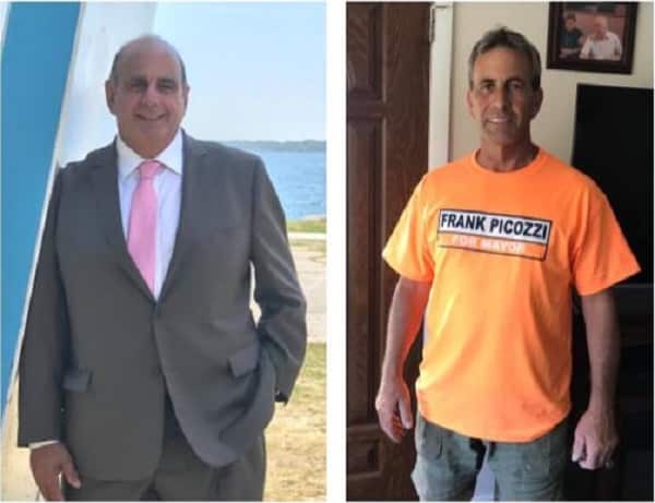 [Images via Facebook; graphic by Joe Hutnak] Mayor-elect Frank Picozzi, right, and Mayor Joseph Solomon, left, are working together to ensure a smooth transition of Warwick government.