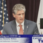 [CREDIT: Gov. McKee's office] Gov. Daniel McKee announced that RI COVID-19 eligibility opens to people 16 and older April 19. Supply and scheduling will likely cause most people to wait a few weeks after that date for their first dose, McKee said.