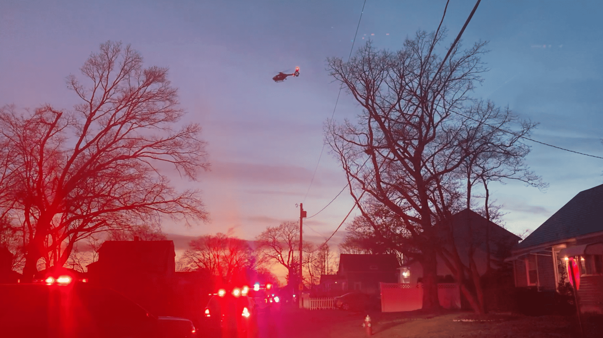 [CREDIT: Rob Borkowski] Rowan's Light Parade of more than 100 first responder vehicles to Rowan Shaw's Doris Avenue home Monday night, sent a helicopter, too.