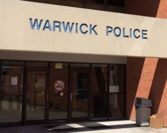 Warwick Police Headquarters at 99 Veterans Memorial Drive. Police report a Northup Street man arrested after firing a BB gun indoors, while intoxicated.