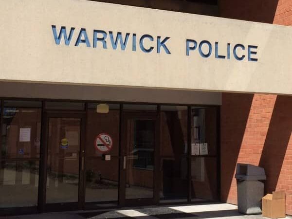 Warwick Police Headquarters at 99 Veterans Memorial Drive. Police report a Northup Street man arrested after firing a BB gun indoors, while intoxicated.