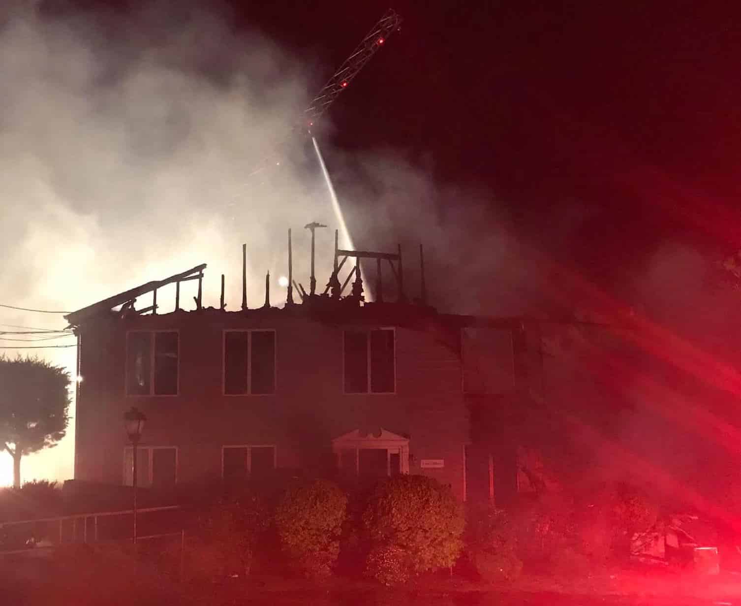 [CREDIT: Frank Picozzi] A fire damaged the Speaker Joe Shekarchi's office off Bald Hill Road Tuesday night.