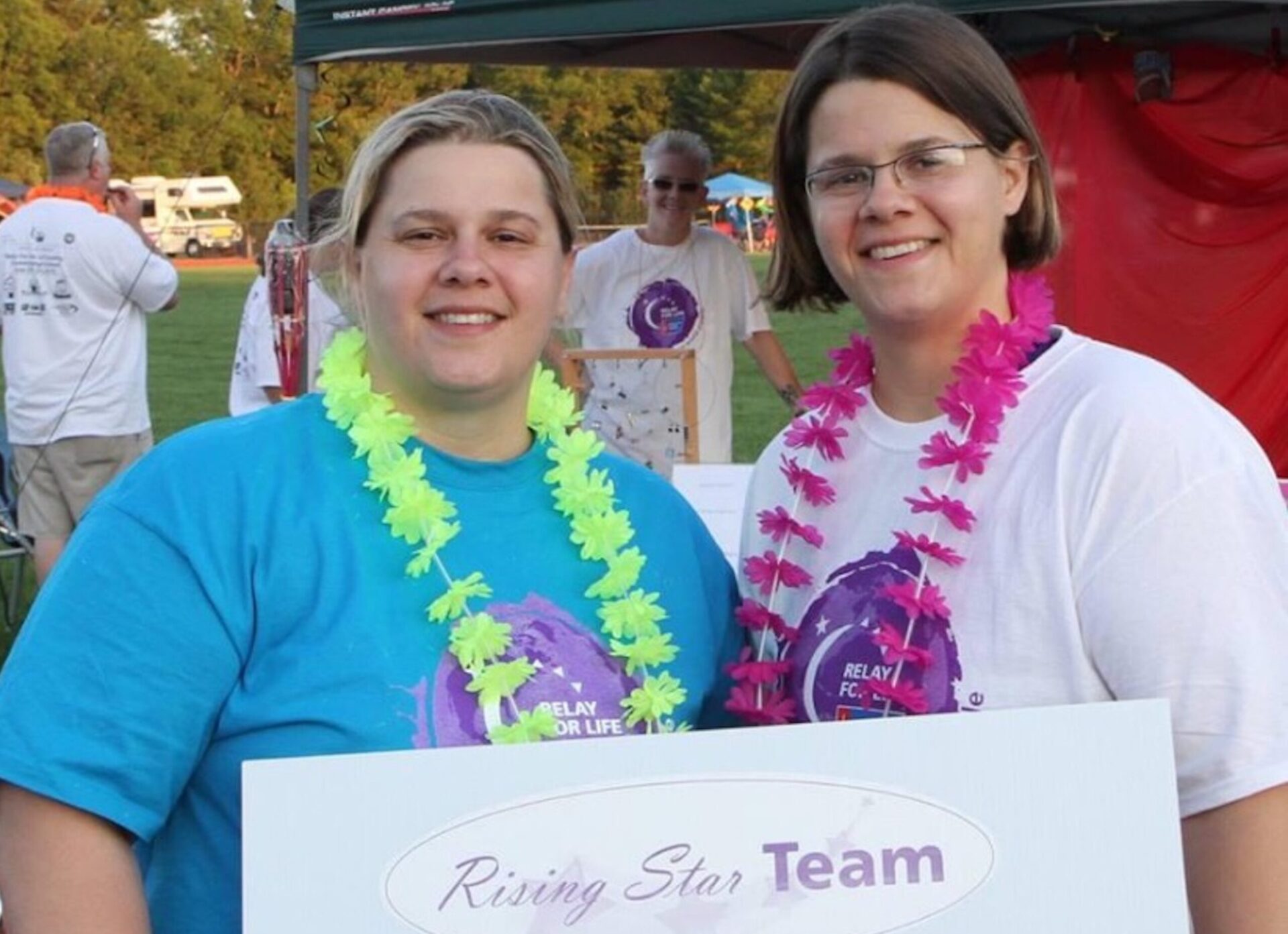 [CREDIT: Nelson Team] From left, Jamie and Jackie Nelson at the 2016 Coventry Relay for Life, at Coventry High School.