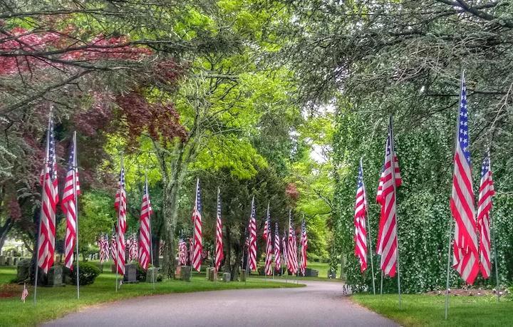 [CREDIT: Lincoln Smith] The Avenue of Flags at Pawtuxet Memorial Park.