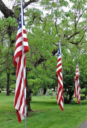 [CREDIT: Lincoln Smith] Up close with the Avenue of Flags at Pawtuxet Memorial Park.