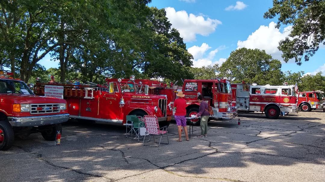 [CREDIT: Lincoln Smith] A wide view during the Antique Fire Truck Show at the Masonic Youth Center Sept. 27, 2021.