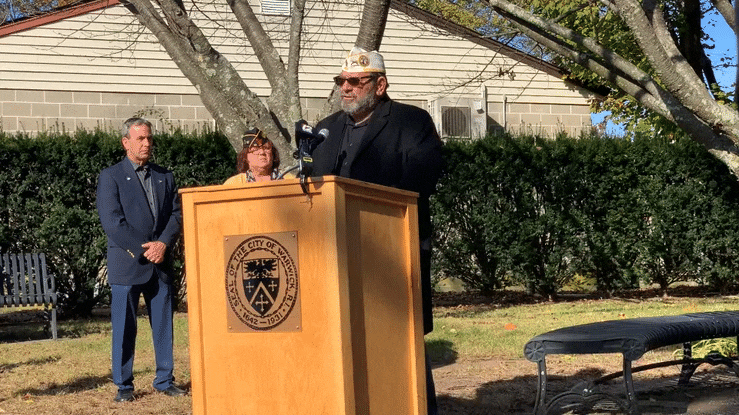 Warwick and state officials gathered Nov. 11 at Warwick Veterans Memorial Park to observe Veterans Day.