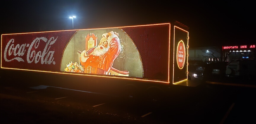 [CREDIT: Mary Carlos] The Coca-Cola Caravan rolled into Showcase Cinemas' Quaker Lane Lot Thursday.