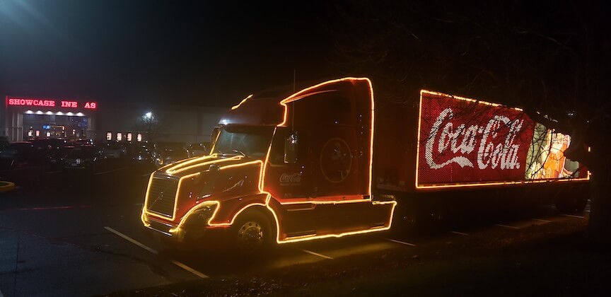 [CREDIT: Mary Carlos] The Coca-Cola Caravan rolled into Showcase Cinemas' Quaker Lane Lot Thursday.