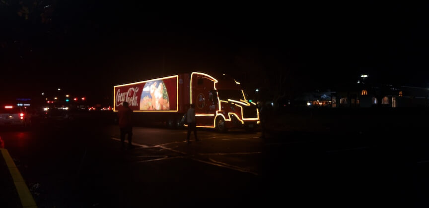 [CREDIT: Mary Carlos] The Coca-Cola Caravan rolled into Showcase Cinemas' Quaker Lane Lot Thursday.