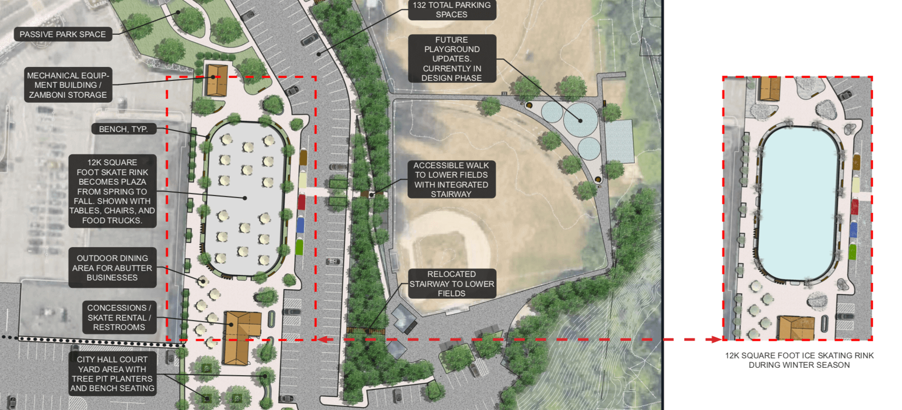 [CREDIT: Mayor Picozzi's Office] A view of part of Mayor Frank Picozzi's $3.5M City Hall Plaza plan.